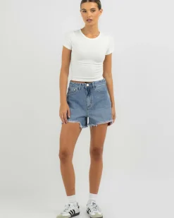 Hot Reign Mid Denim Shorts Women Denim|Bottoms