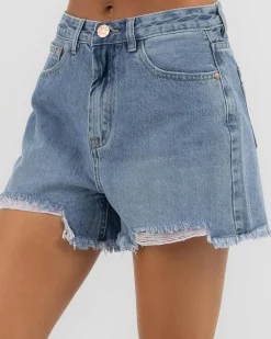 Hot Reign Mid Denim Shorts Women Denim|Bottoms