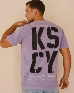 Tops & T-Shirts*Kiss Chacey Reinforced Relaxed T-Shirt Pigment Lavender Grey