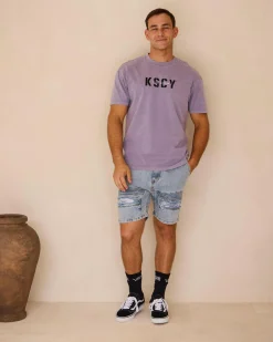 Tops & T-Shirts*Kiss Chacey Reinforced Relaxed T-Shirt Pigment Lavender Grey