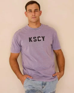 Tops & T-Shirts*Kiss Chacey Reinforced Relaxed T-Shirt Pigment Lavender Grey