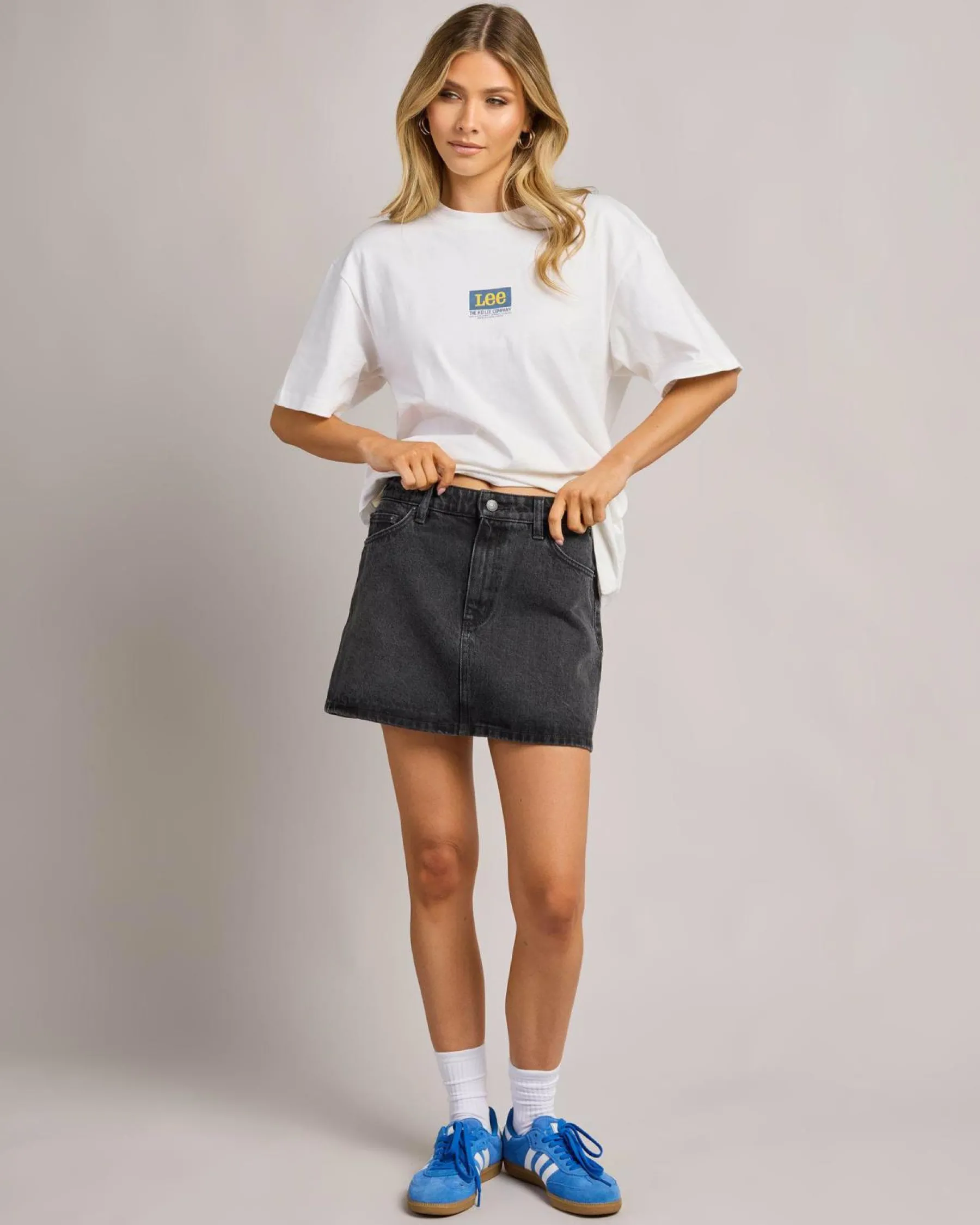 Denim|Bottoms*Lee Relaxed Mini Skirt Smoked Black