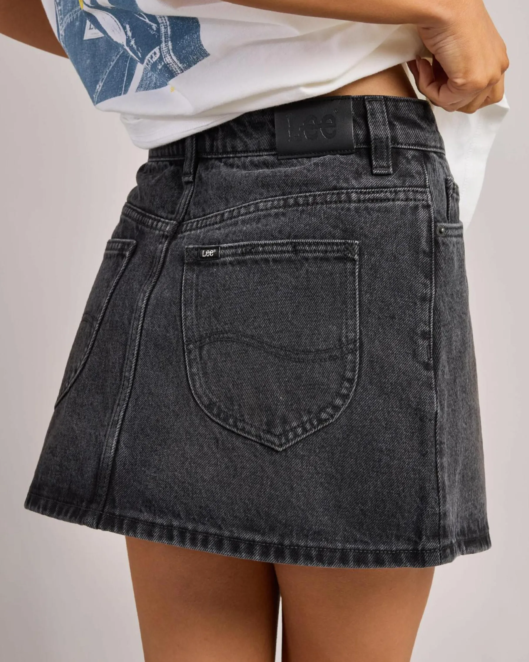 Denim|Bottoms*Lee Relaxed Mini Skirt Smoked Black