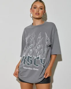 Tops*Kiss Chacey Relentless Oversized T-Shirt Mineral Smoke