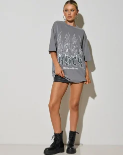 Tops*Kiss Chacey Relentless Oversized T-Shirt Mineral Smoke