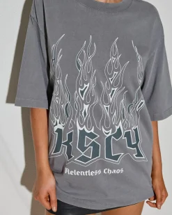Tops*Kiss Chacey Relentless Oversized T-Shirt Mineral Smoke