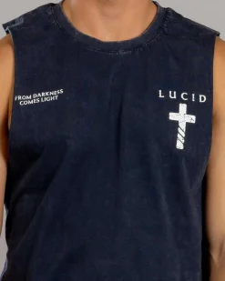 Tops & T-Shirts*Lucid Reliquary Muscle Tank Navy Acid