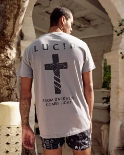 Tops & T-Shirts*Lucid Reliquary T-Shirt Lt Grey Acid