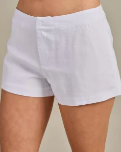 Sets|Linen Blend*Mooloola Remi Hawaii Shorts White
