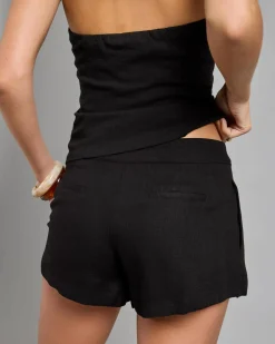 Sets|Linen Blend*Mooloola Remi Hawaii Shorts Black