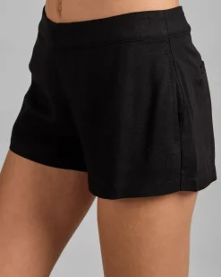 Sets|Linen Blend*Mooloola Remi Hawaii Shorts Black