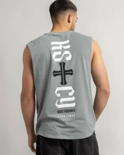 Tops & T-Shirts*Kiss Chacey Rev Dual Curved Muscle Tank Pigment Neutral Grey