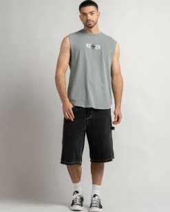 Tops & T-Shirts*Kiss Chacey Rev Dual Curved Muscle Tank Pigment Neutral Grey