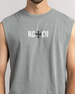 Tops & T-Shirts*Kiss Chacey Rev Dual Curved Muscle Tank Pigment Neutral Grey