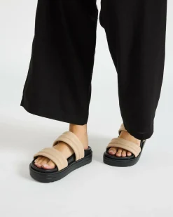 Slides*Ava And Ever Rhodes Slide Sandals Almond/black