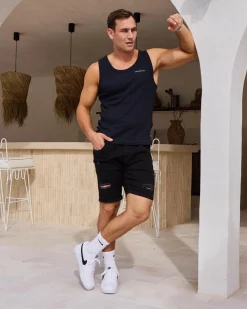 Tops & T-Shirts*Quiksilver Ribbed Tank Singlet Black