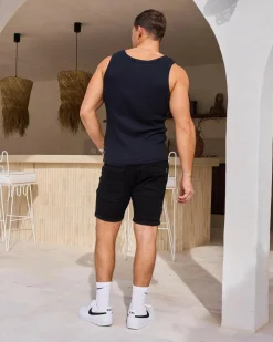 Tops & T-Shirts*Quiksilver Ribbed Tank Singlet Black