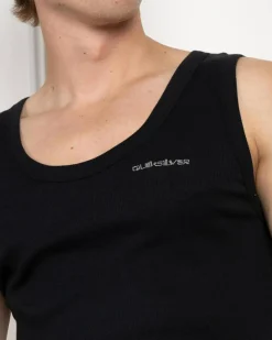 Tops & T-Shirts*Quiksilver Ribbed Tank Singlet Black