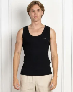 Tops & T-Shirts*Quiksilver Ribbed Tank Singlet Black