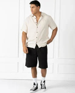 Tops & T-Shirts|Linen Blend*Billabong Ricardo Short Sleeve Shirt Stone