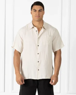 Tops & T-Shirts|Linen Blend*Billabong Ricardo Short Sleeve Shirt Stone