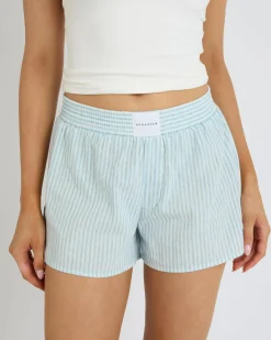 Linen Blend|Bottoms*Ava And Ever Rico Shorts Blue