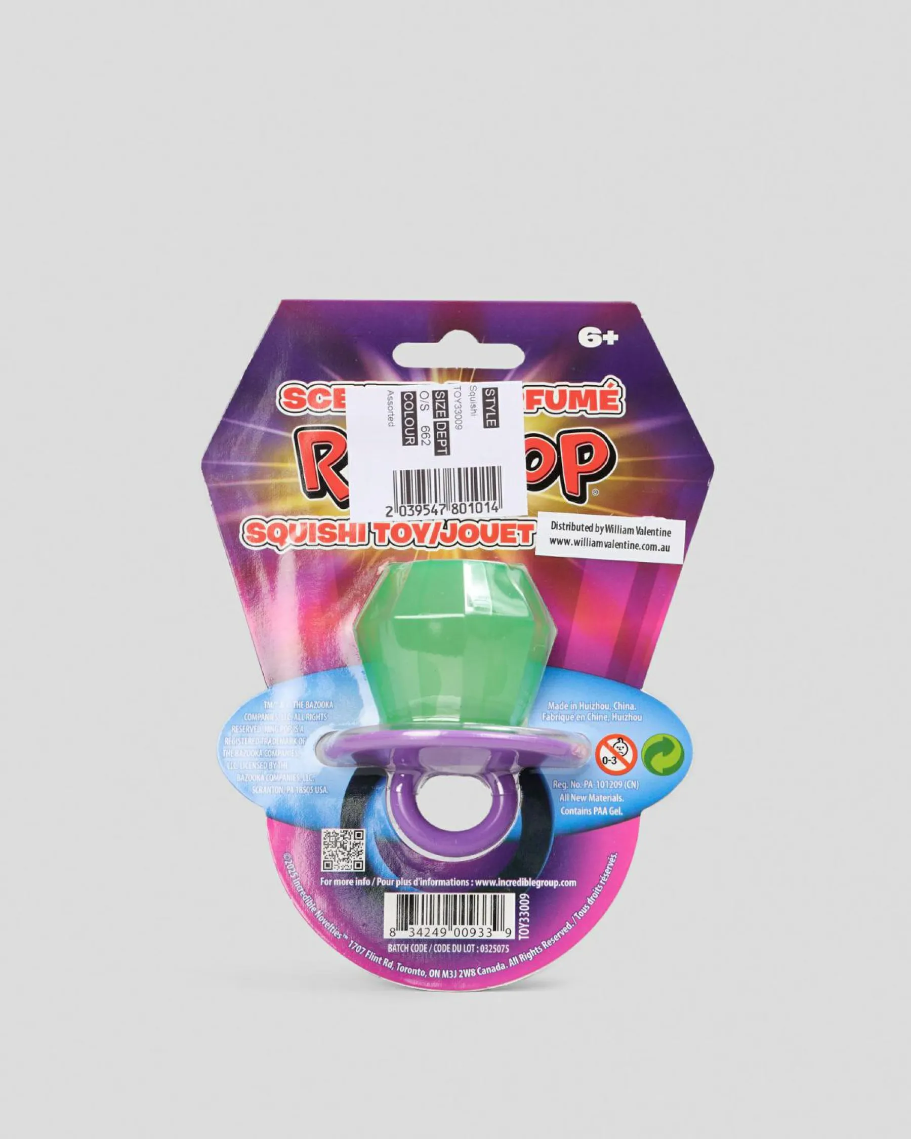 Gifts & Novelty|Gifts & Novelty*Squishi Ring Pop Scented Toy Assorted