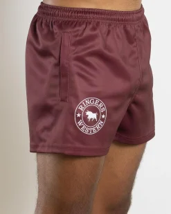 Shorts & Bottoms*Ringers Western Ringers Footy Shorts Burgundy