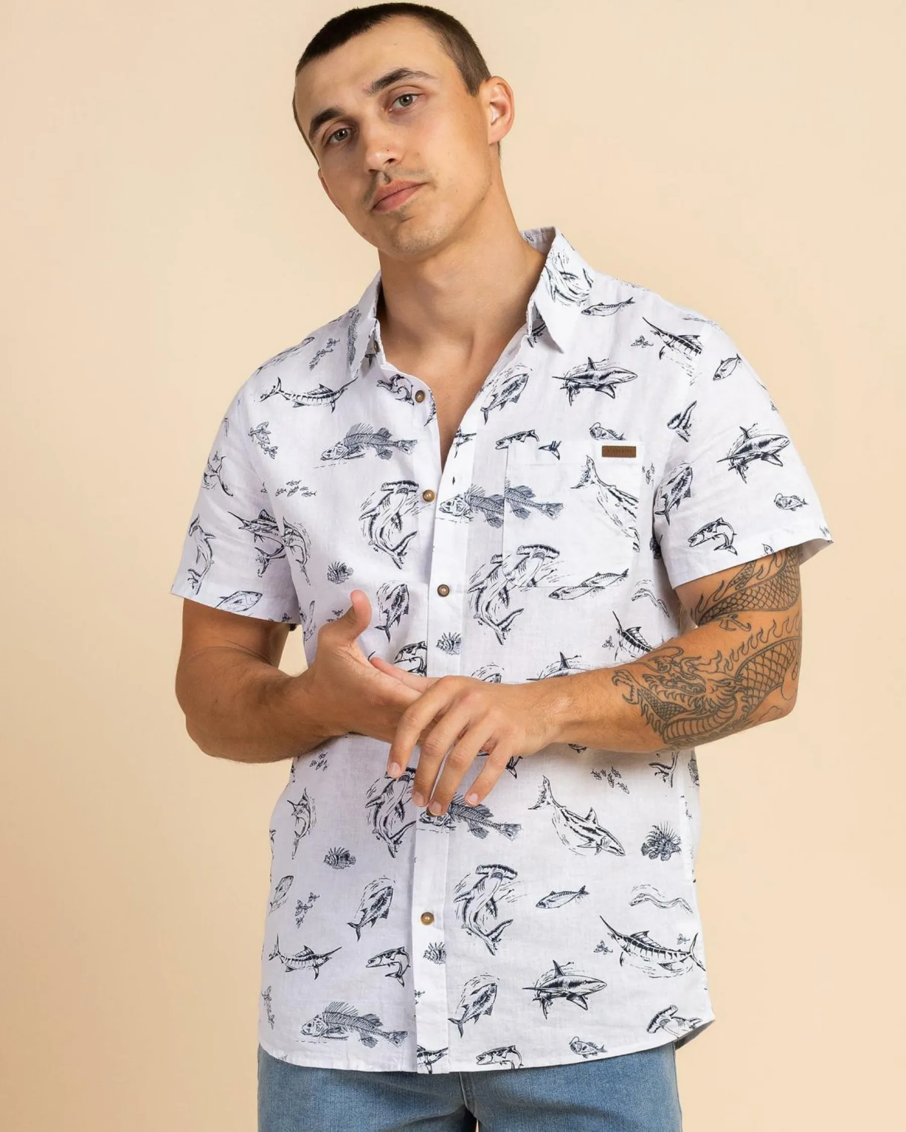 Sale Riptide Short Sleeve Shirt Tops & T-Shirts|Linen Blend