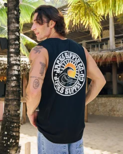 Tops & T-Shirts*Jacks Rising Sun Muscle Tank Black