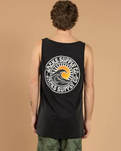 Tops & T-Shirts*Jacks Rising Sun Singlet Black Acid
