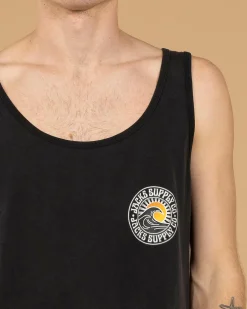 Tops & T-Shirts*Jacks Rising Sun Singlet Black Acid