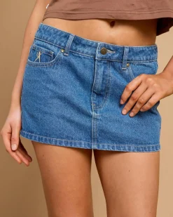 Denim|Bottoms*Rusty Risque` Micro Denim Skirt Middy Blue