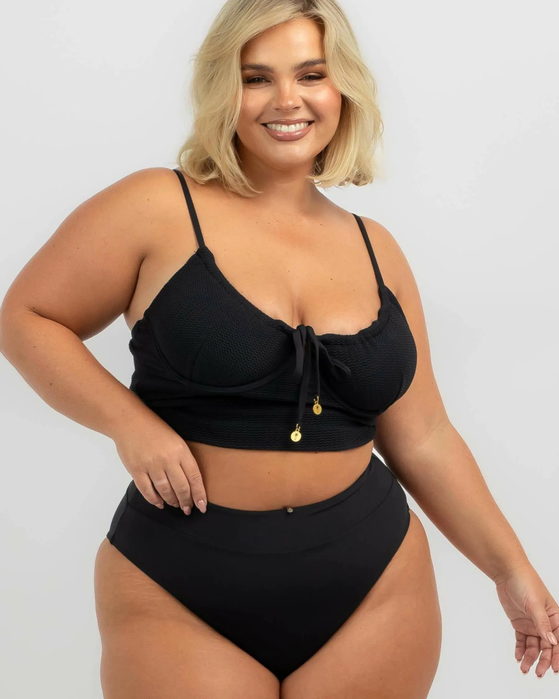 Bikinis*Kaiami Rita High Waisted Bikini Bottom Black