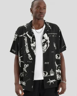 Tops & T-Shirts*Kiss Chacey Ritual Relaxed Resort Short Sleeve Shirt Black Print