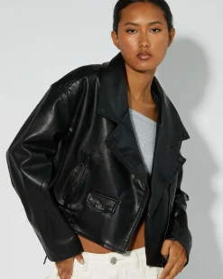 Jackets & Coats*Ava And Ever Rizzo Faux Leather Jacket Black