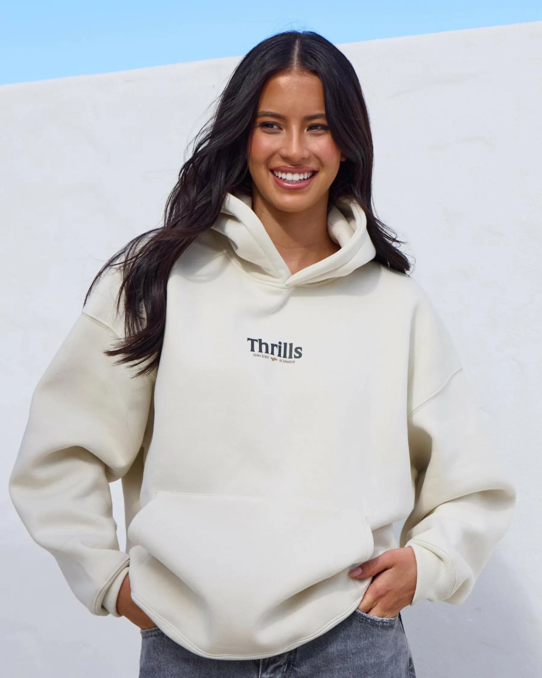 Jumpers & Hoodies*Thrills Road To Paradise Cocoon Hoodie Heritage White