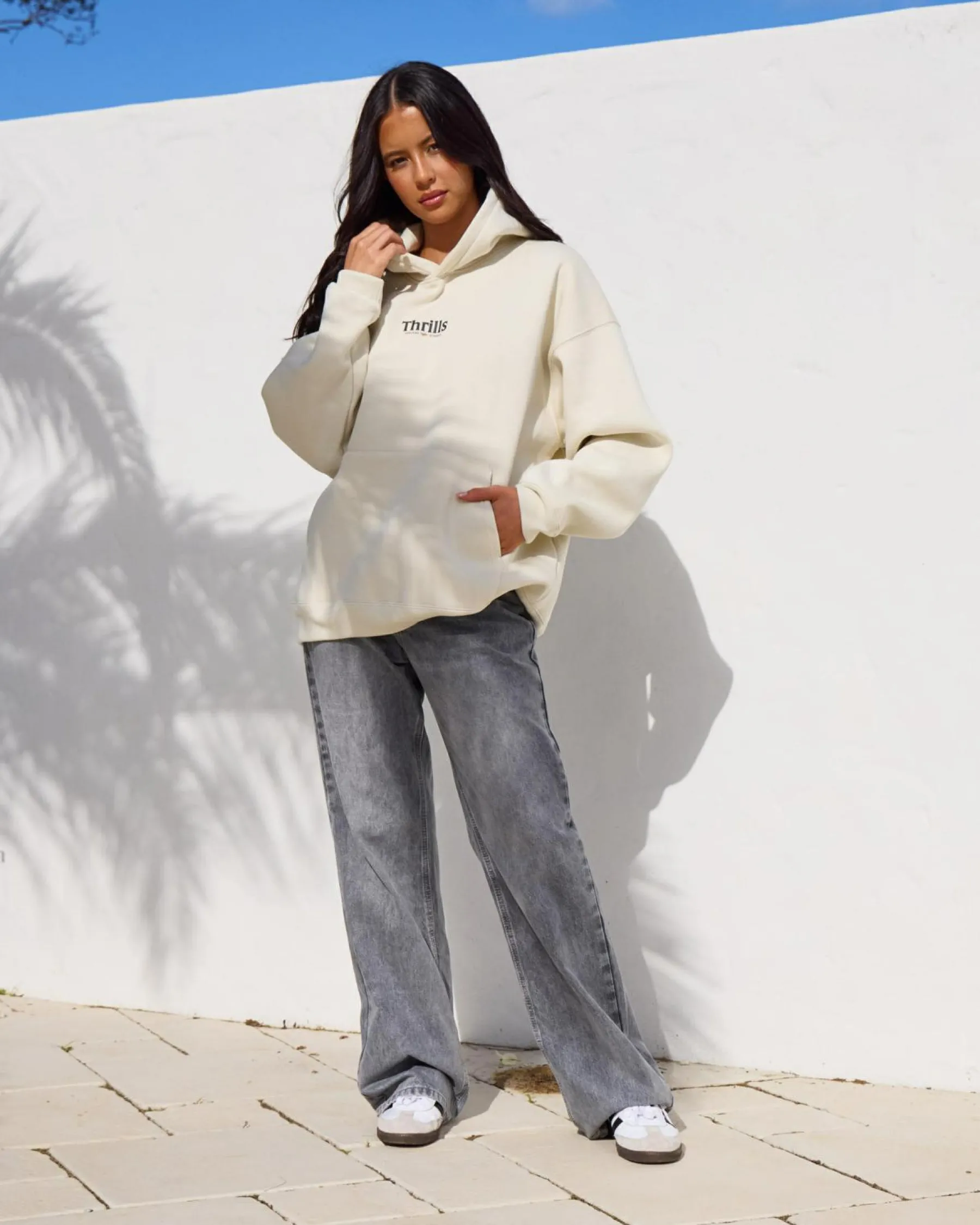 Jumpers & Hoodies*Thrills Road To Paradise Cocoon Hoodie Heritage White
