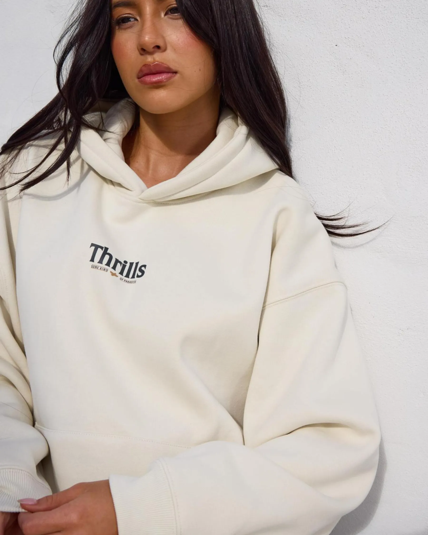 Jumpers & Hoodies*Thrills Road To Paradise Cocoon Hoodie Heritage White