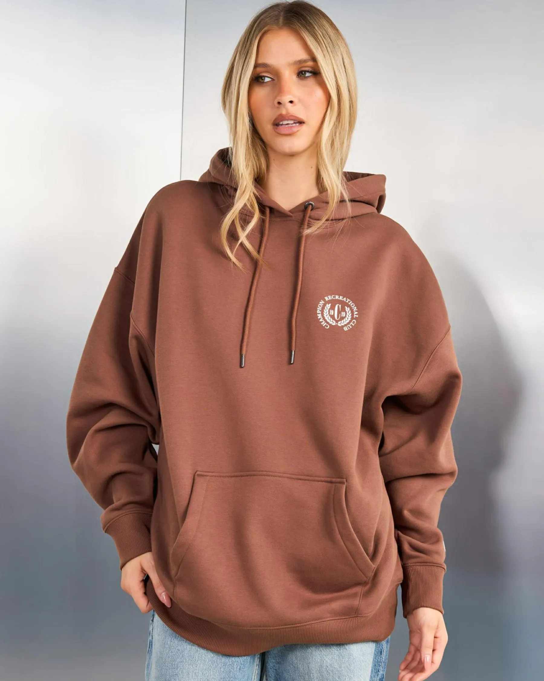 Jumpers & Hoodies*Champion Rochester Graphic Oversized Hoodie Time Out Brown