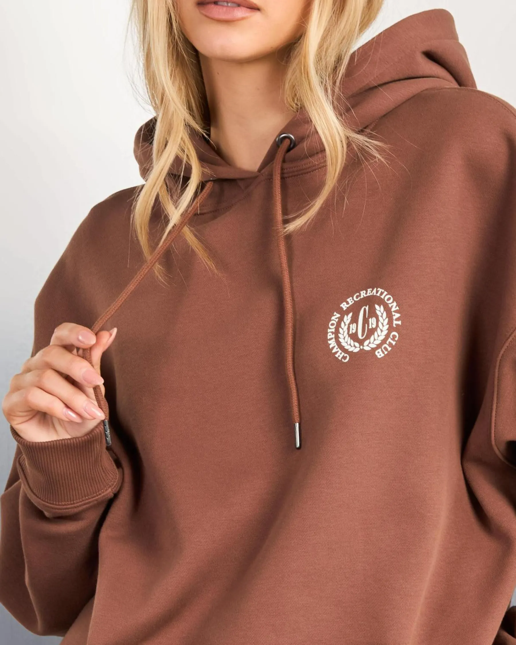 Jumpers & Hoodies*Champion Rochester Graphic Oversized Hoodie Time Out Brown