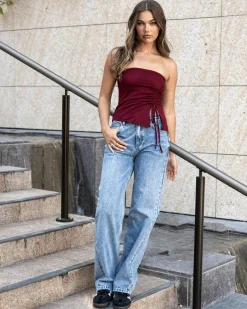 Denim|Bottoms*DESU Rocker Straight Leg Jeans Vintage Mid Blue