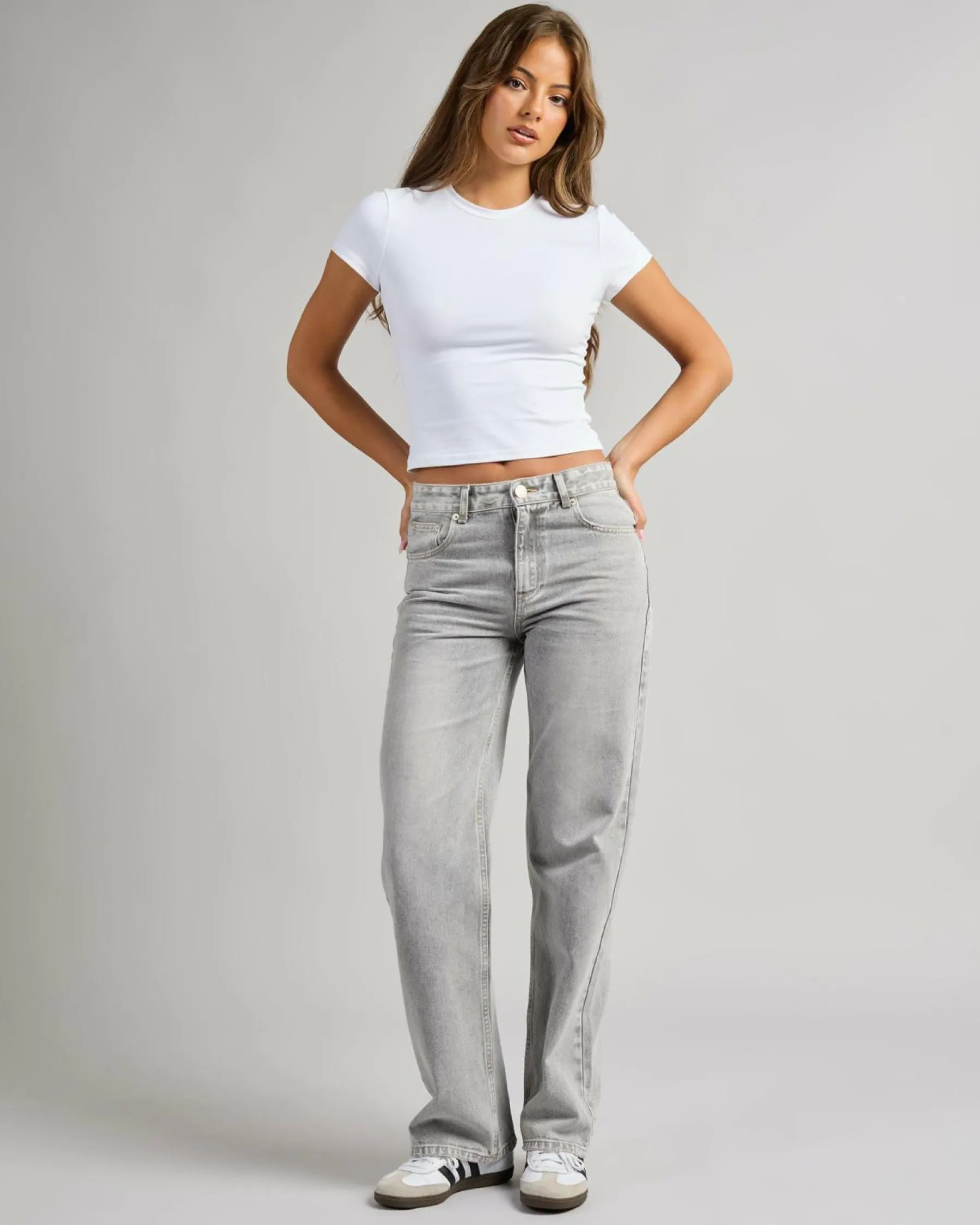 Denim|Bottoms*DESU Rocker Straight Leg Jeans Blasted Grey
