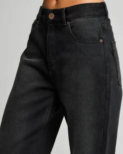 Denim|Bottoms*DESU Rocker Straight Leg Jeans Washed Black