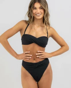 Bikinis*Topanga Rockford Twist High Waist Bikini Bottom Black