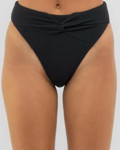 Bikinis*Topanga Rockford Twist High Waist Bikini Bottom Black