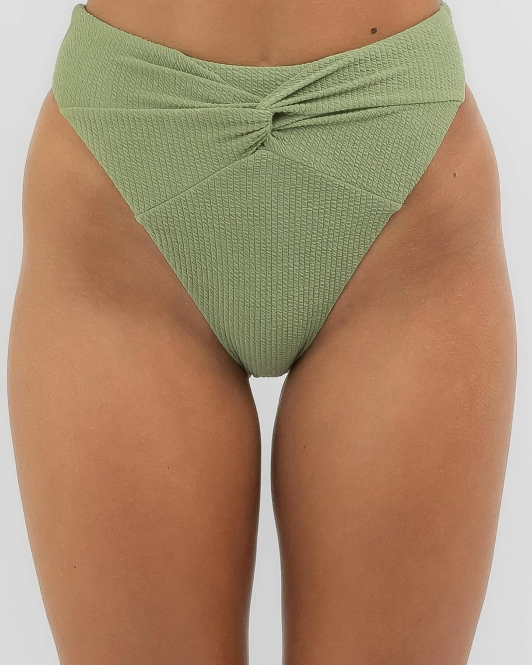 Bikinis*Topanga Rockford Twist High Waist Bikini Bottom Olive Tree