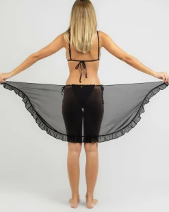 Sarongs*Kaiami Roisin Frill Sarong Black