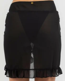 Sarongs*Kaiami Roisin Frill Sarong Black