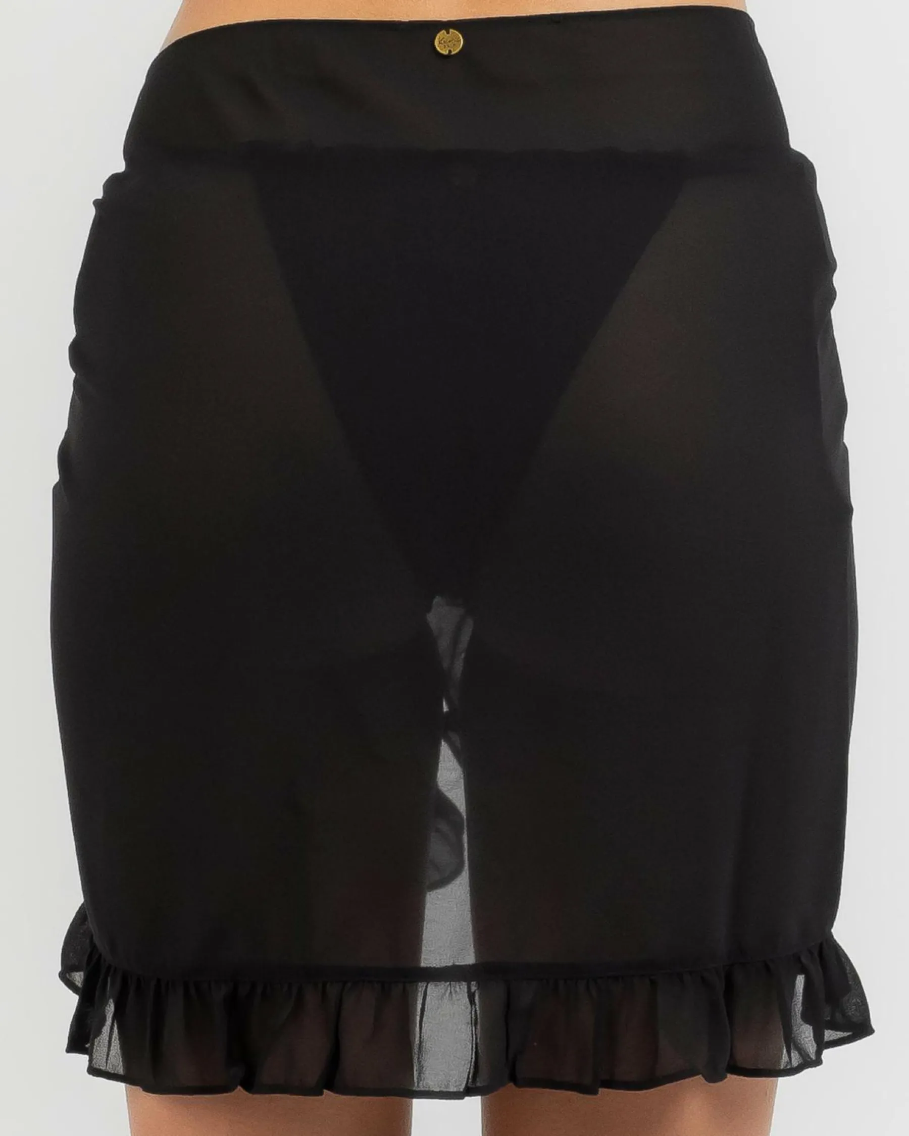 Sarongs*Kaiami Roisin Frill Sarong Black